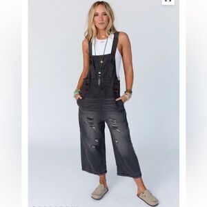 Three Bird Nest High Hopes slouchy pocket denim overalls